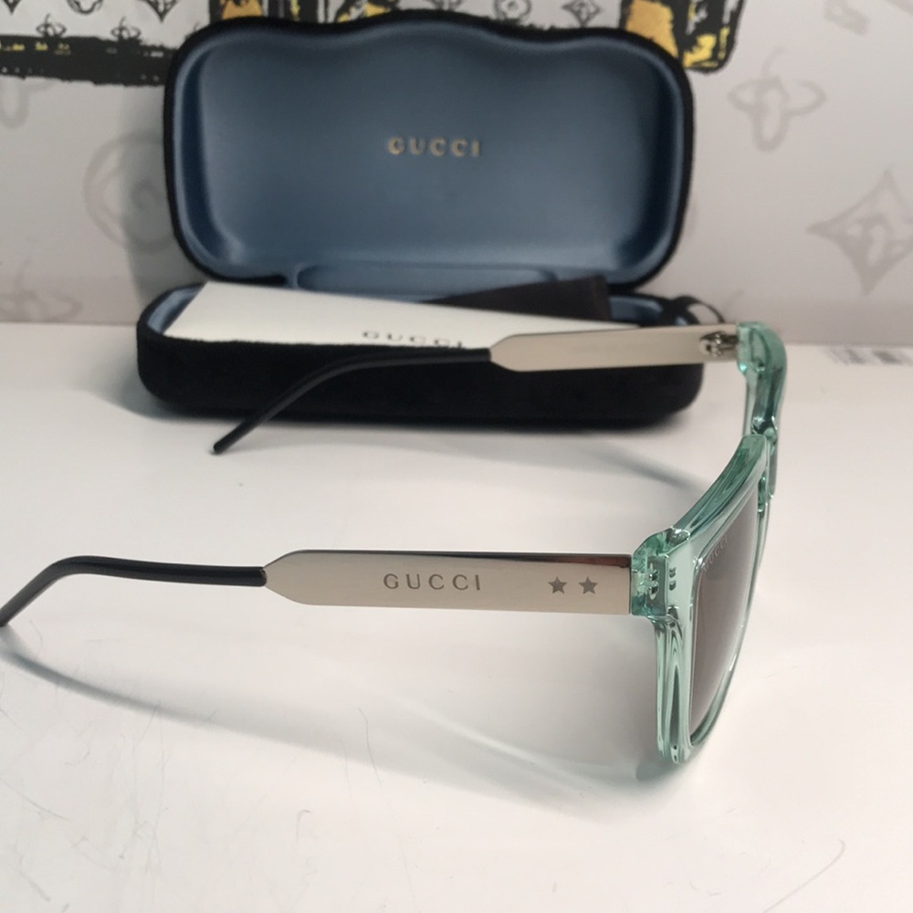 ✨ Brand New Gucci GG0976S 002 Sunglasses – Green Mint with Brown Lenses ✨ - Picture 6 of 12